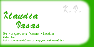 klaudia vasas business card